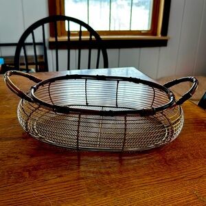 Decorative Wire And Bamboo Basket